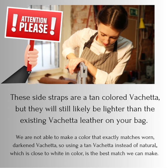 Louis Vuitton Neverfull Vachetta Leather Replacement Side Strap cinches sides - Picture 9 of 10